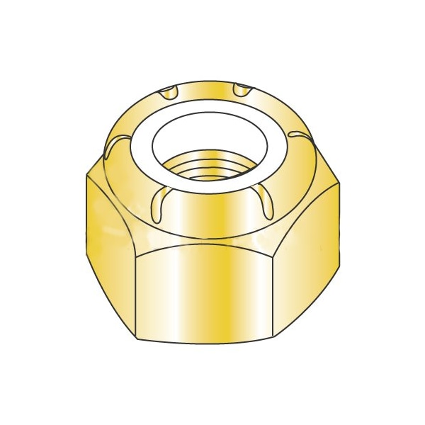 Newport Fasteners Nylon Insert Lock Nut, 5/8"-11, Steel, Yellow Zinc, 200 PK 672369 - main
